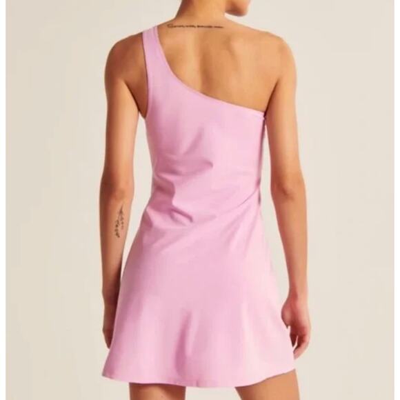 NWOT Abercrombie & Fitch Women's One Shoulder Traveler Mini Dress Pink Size XL - Picture 13 of 13